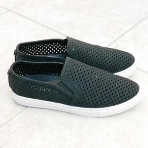 Steve Madden Black Perforated Loafers